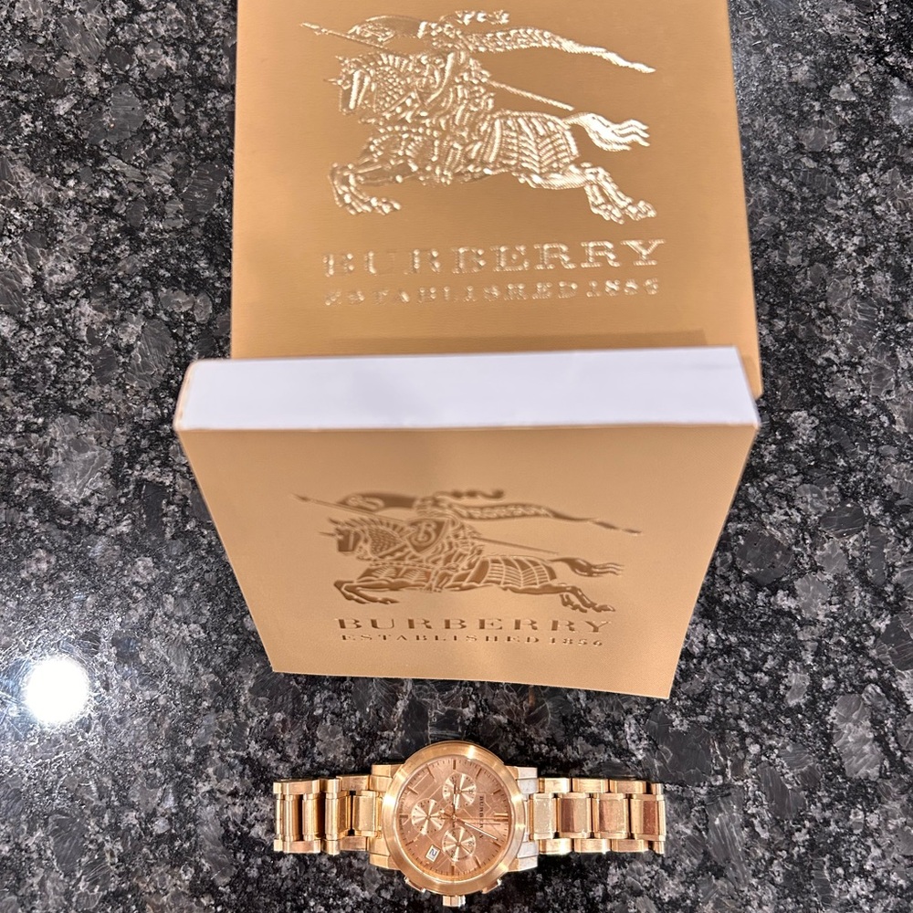 Swiss Made Gold Burberry watch